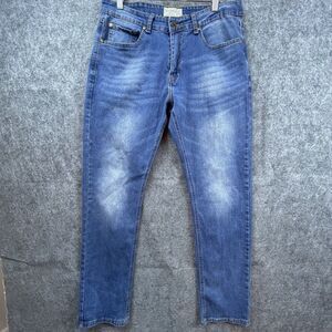 Smith & Mills‎ Denim Jeans Mens 34 Blue Slim Straight Stretch Classic